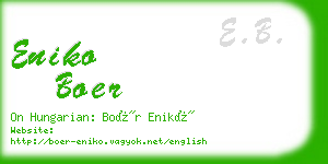 eniko boer business card